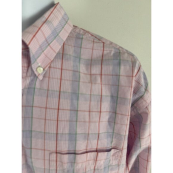 BROOKS BROTHERS Men's Pink/Multicolor Check Print Button Down Shirt Sz XL - Picture 3 of 6